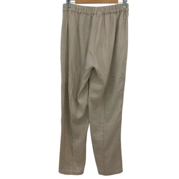Breezed TARAVAO Flowy trousers pants 100% linen neutral tan size medium wide leg - Picture 8 of 13